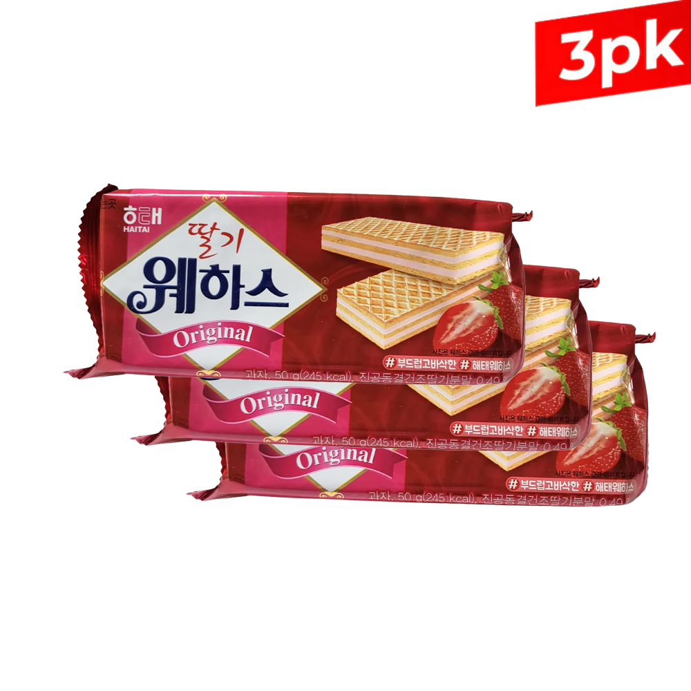 [Haitai] Strawberry Waffer / 해태 딸기 웨하스 (50g x3)