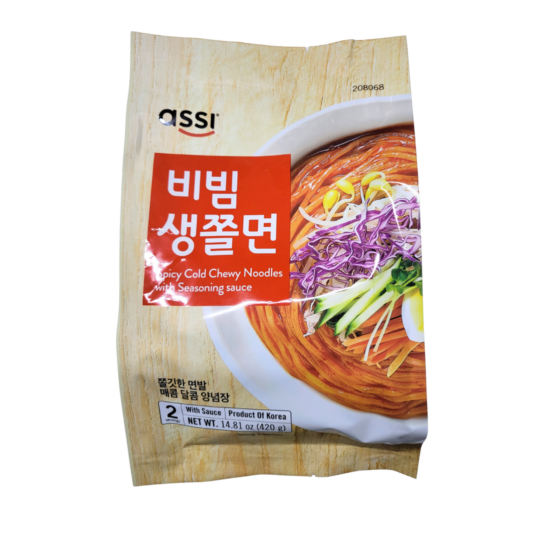 [Assi] Spicy Cold Chewy Noddle with Seasoning Sauce / 아씨 비빔 생 쫄면 (420g)