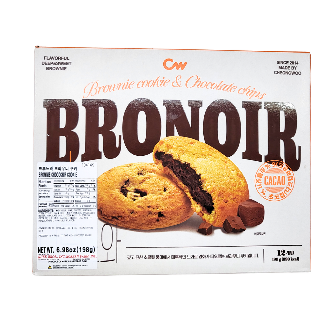 [CW] Bronoir Brownie Cookie & Chocolate Chips / 청우 브루누아 (198g 12ea)