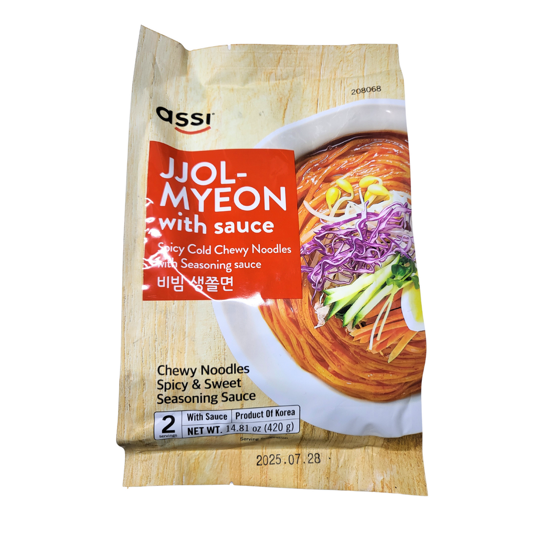 [Assi] Spicy Cold Chewy Noddle with Seasoning Sauce / 아씨 비빔 생 쫄면 (420g)