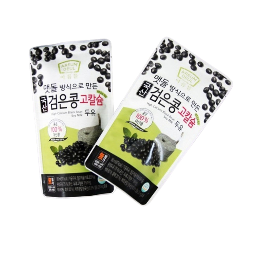 [Areum Deul] High Calcium Black Bean Soy Milk/ 아름뜰 국산 검은콩 고칼슘 두유 (180ml x 15 packs)