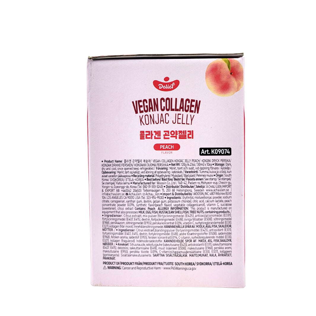 [Delif] Vegan Collagen Konjac Jelly Peach / 딜리프 콜라겐 곤약젤리 복숭아 (120g x10pcs)