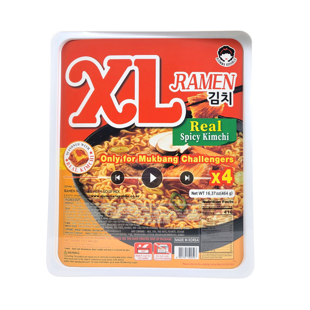 [Ajumma Republic] XL Ramen Real Spicy Kimchi / 아줌마리퍼블릭 XL 김치 라면 4인분 (464g)