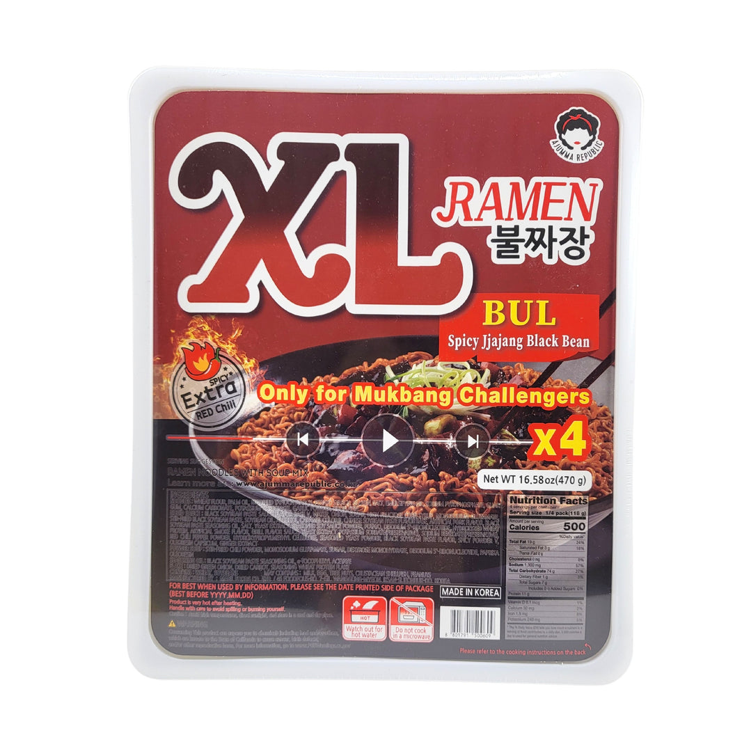 [Ajumma Republic] XL Ramen Spicy Jjajang Black Bean/ 아줌마리퍼블릭 XL 불짜장 라면 4인분 (470g)