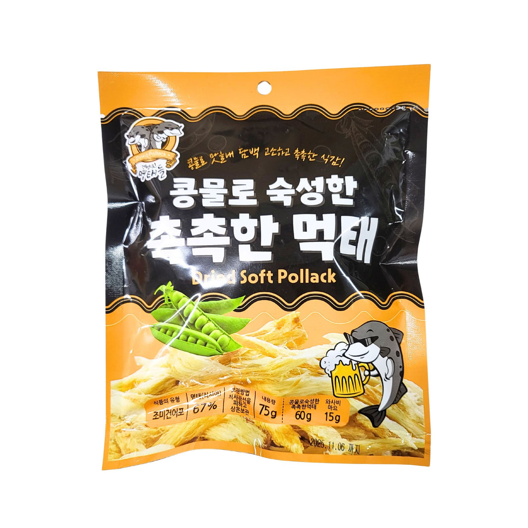 [Gunbangjun Bros] Dried Soft Pollack / 건방진 형제들 콩물로 숙성한 촉촉한 먹태 (75g)