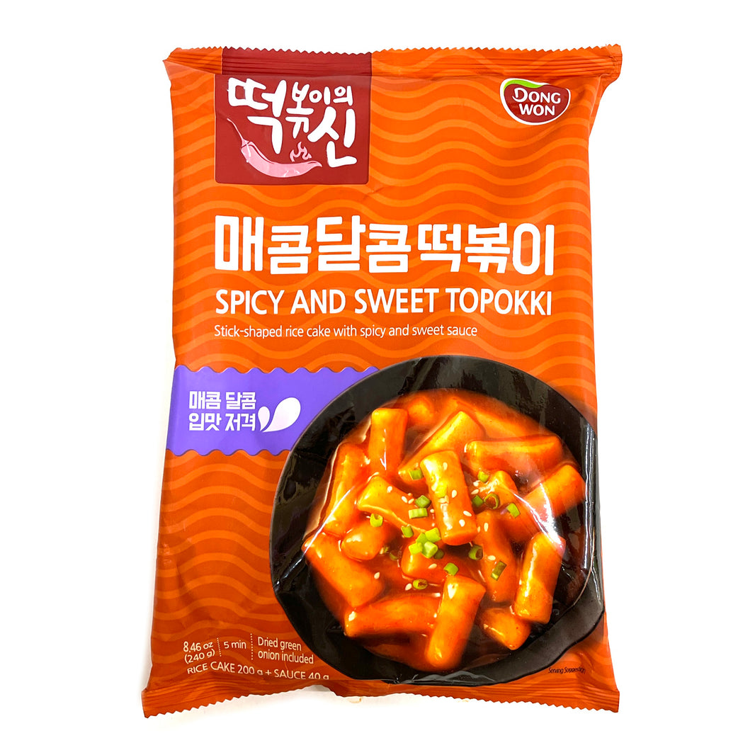 [Dongwon] Spicy & Sweet Topokki w. Spicy & Sweet Sauce / 동원 떡신 매콤달콤 떡볶이 (240g)