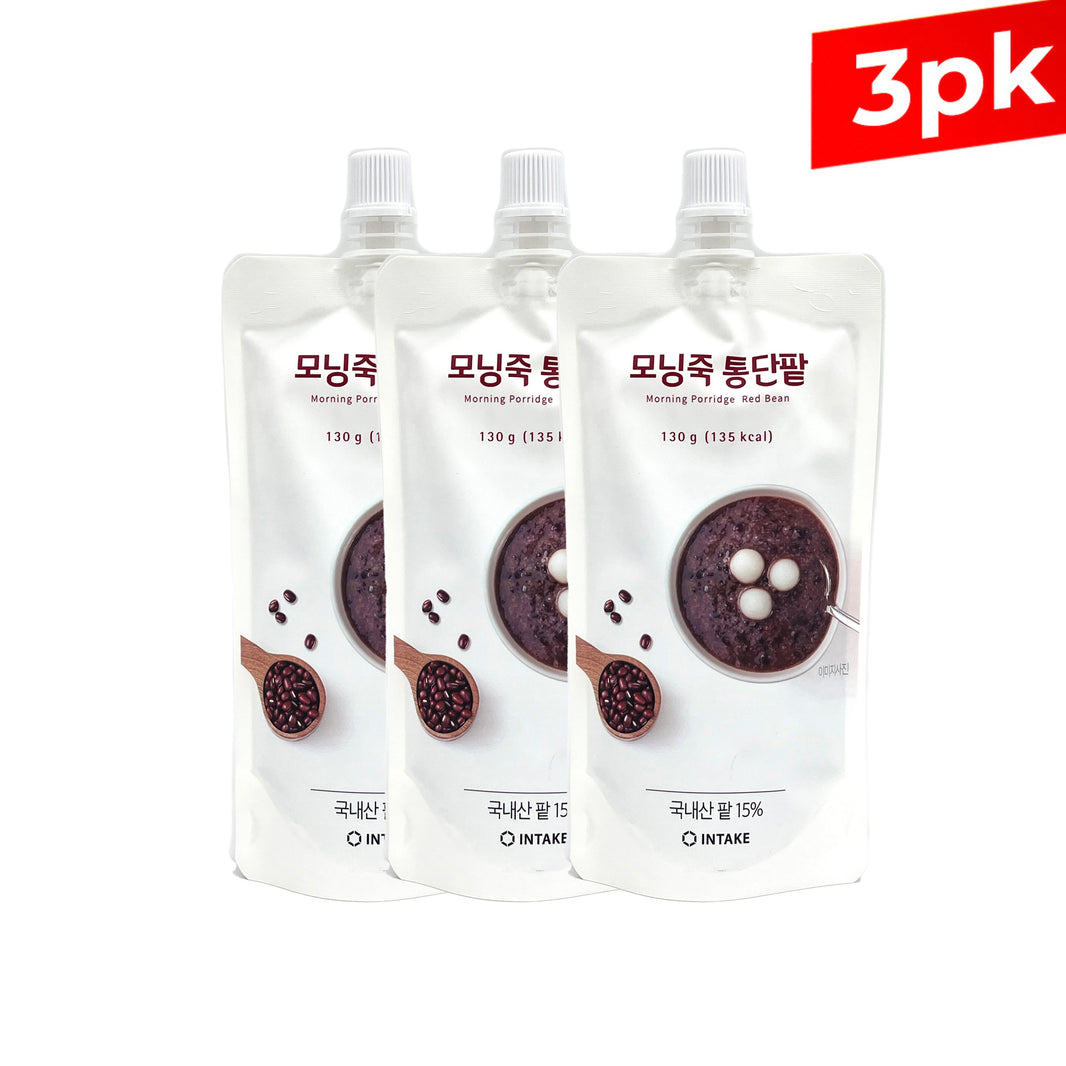 [Intake] Morning Porridge Red Bean / 인테이크 모닝 죽 통 단팥 (130g x3pk)